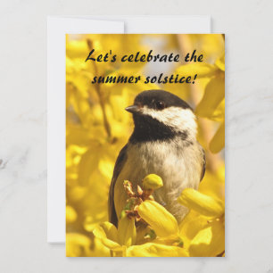 Chickadee und Blume Sommersonnenwende Einladung
