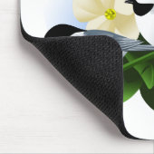 Chickadee und Dogwood-Blume Mousepad (Ecke)