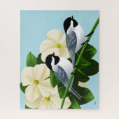 Chickadee und Dogwood-Blume Puzzle (Vertikal)