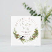 Chickadee und Kiefernweihe Einladung (Stehend Vorderseite)