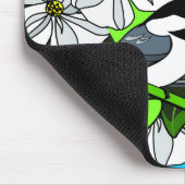 Chickadee unter Dogwood-Blume Mousepad (Ecke)