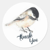 Chickadee Vielen Dank Runder Aufkleber (Vorderseite)