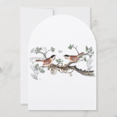 Chickadee Vintage Vögel Hochzeitsempfang Einladung (Rückseite)