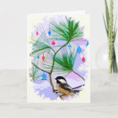 Chickadee-Vogel in der Baum-leeren Karte (Vorderseite)
