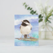 Chickadee, Vögel, Wildtiere, Natur, Postkarte (Stehend Vorderseite)