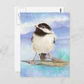 Chickadee, Vögel, Wildtiere, Natur, Postkarte (Vorne/Hinten)