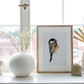Chickadee Wasserfarben Kunst, Dichtung und Musik Poster