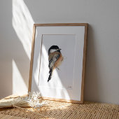 Chickadee Wasserfarben Kunst, Dichtung und Musik Poster