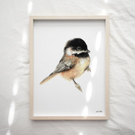 Chickadee Wasserfarben Kunst, Dichtung und Musik Poster