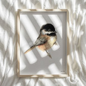 Chickadee Wasserfarben Kunst, Dichtung und Musik Poster