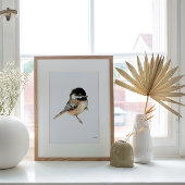 Chickadee Wasserfarben Kunst, Dichtung und Musik Poster