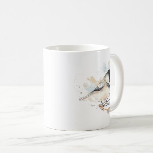 Chickadee Watercolor-Blume Kaffeetasse (VorderseiteRechts)