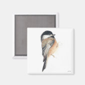 Chickadee Watercolor Kunst, Dichtung und Musik Magnet (Vorderseite/Rückseite)
