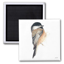 Chickadee Watercolor Kunst, Dichtung und Musik Magnet