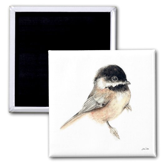 Chickadee Watercolor Kunst, Dichtung und Musik Magnet