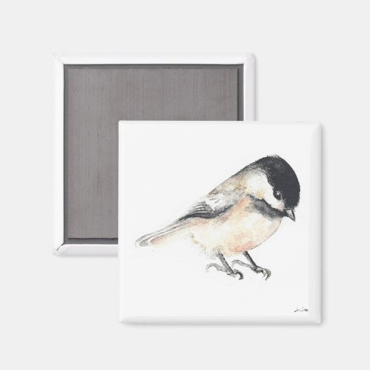 Chickadee Watercolor Magnet (Vorderseite/Rückseite)