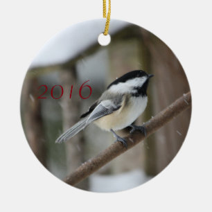 Chickadee Weihnachtsdekoration Keramik Ornament