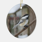 Chickadee Weihnachtsdekoration Keramik Ornament (Links)
