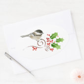 Chickadee Weihnachtskleber-Siegel Ovaler Aufkleber (Umschlag)