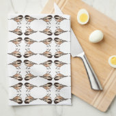Chickadee White Geometric Kitchtuch Geschirrtuch (Viertel Falte)