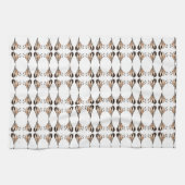 Chickadee White Geometric Kitchtuch Geschirrtuch (Horizontal)