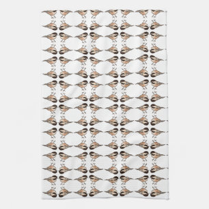 Chickadee White Geometric Kitchtuch Geschirrtuch