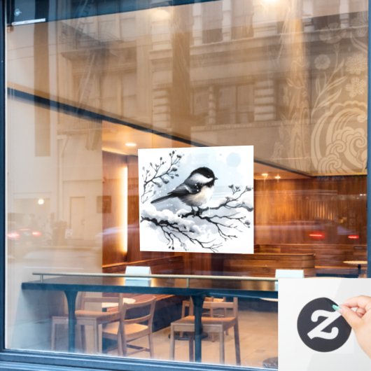 Chickadee Window Cloning Fensteraufkleber (Café-Fenster)