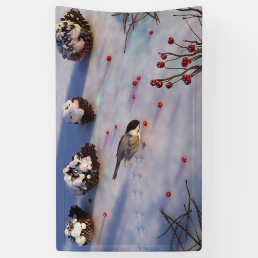 Chickadee Winter Banner (Vertikal)