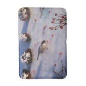Chickadee Winter Bathmat Badematte (Vorderseite Vertikal)