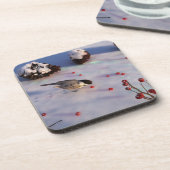 Chickadee Winter Cork Untersetzer (Linke Seite)