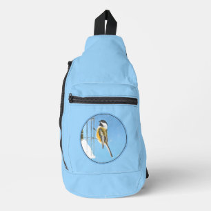 Chickadee Winter Feeder Malerei Original Vogelkuns Crossbody Bag