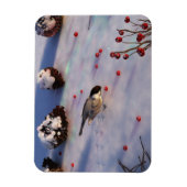 Chickadee Winter Flexible Magnet (Vertikal)