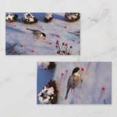 Chickadee Winter Lesezeichen Visitenkarte (Vorne/Hinten)