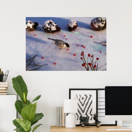 Chickadee Winter Print Poster (Heimbüro)