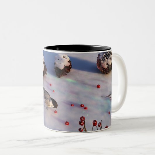 Chickadee Winter Tasse (VorderseiteRechts)