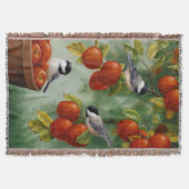 Chickadees Apple Harvest Decke (Vorderseite)