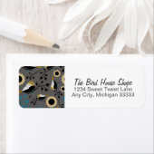 Chickadees Aquamarines Muster in Grau (Insitu)