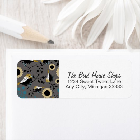 Chickadees Aquamarines Muster in Grau (Insitu)