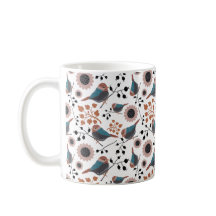 Chickadees Berries Blume Rosa Blauer Rost