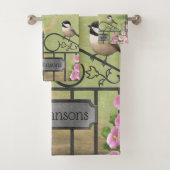 Chickadees Blume Viktorianisch Bauernhof Badhandtuch Set (Insitu)