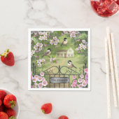 Chickadees Blume Viktorianisch Bauernhof Serviette (Beispiel)