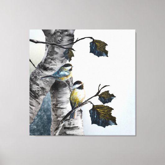 Chickadees [Design 2] 40" x 40" Leinwanddruck (Vorderseite)