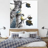 Chickadees [Design 2] 40" x 40" Leinwanddruck (Insitu (Schlafzimmer))