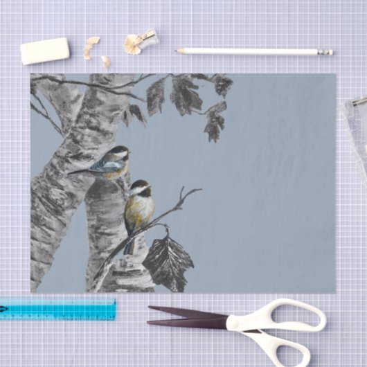 Chickadees edit seidenpapier (Handwerk)