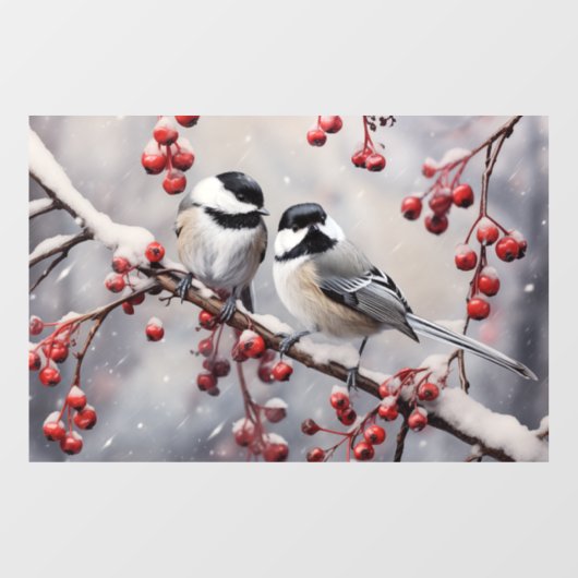 Chickadees Fensteraufkleber (Blatt)