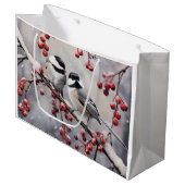 Chickadees Große Geschenktüte (Vorderseite Schrägansicht)