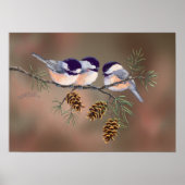 CHICKADEES & PINECONES VON SHARON SHARPE POSTER (Vorne)