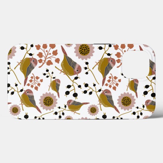 Chickadees Pink Gold Muster Case-Mate iPhone Hülle (Rückseite (Horizontal))