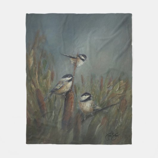 chickadees Pond Fleecedecke (Vorderseite)