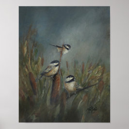 Chickadees Pond Poster